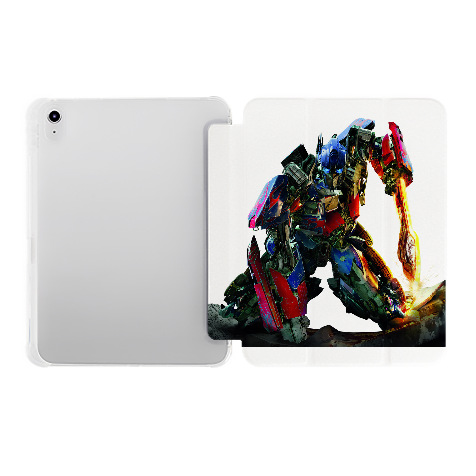 （画像用） Transformers トランスフォーマー IPad ケース ペン収納付き 三つ折りスタンド PUレザー×シリコン 対応機種9.5/10.5/10.9インチ